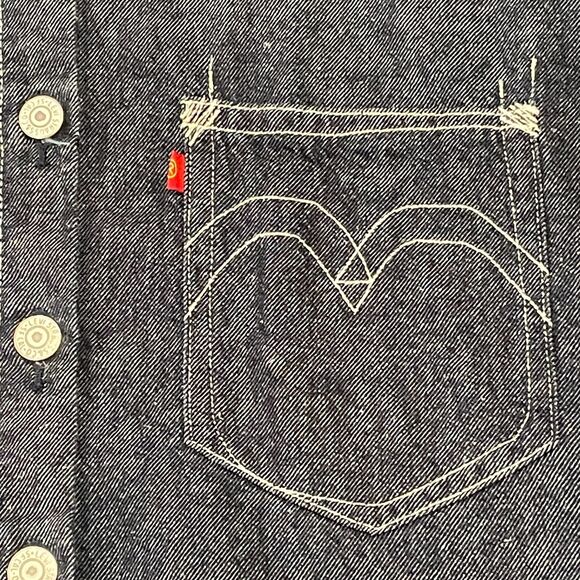 ~ LEVI'S RED Very Oversized Sm Button-Up Shirt Denim Unisex Positively Superior - Picture 5 of 14